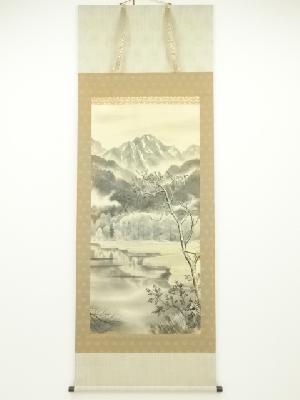 田所量司筆　田代春色　肉筆絹本掛軸（共箱）